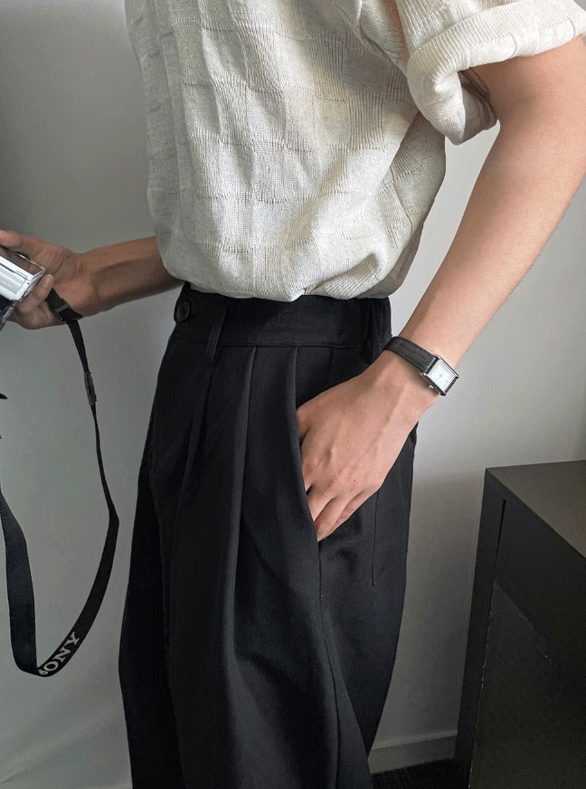 Maison Two-Tuck Back-Banding Slacks