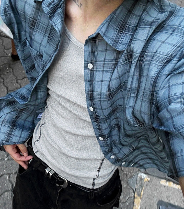 Thin Check Dark & Light Short-Sleeve Shirt