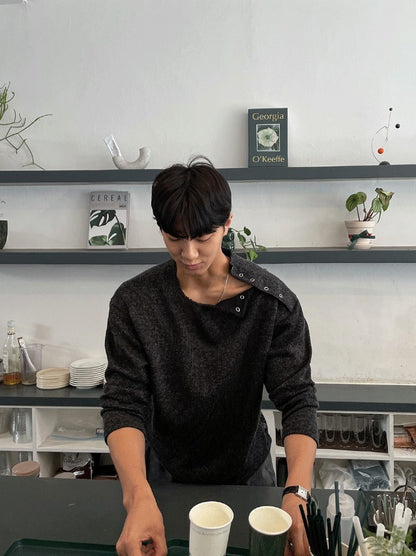 open five button golgi round knit