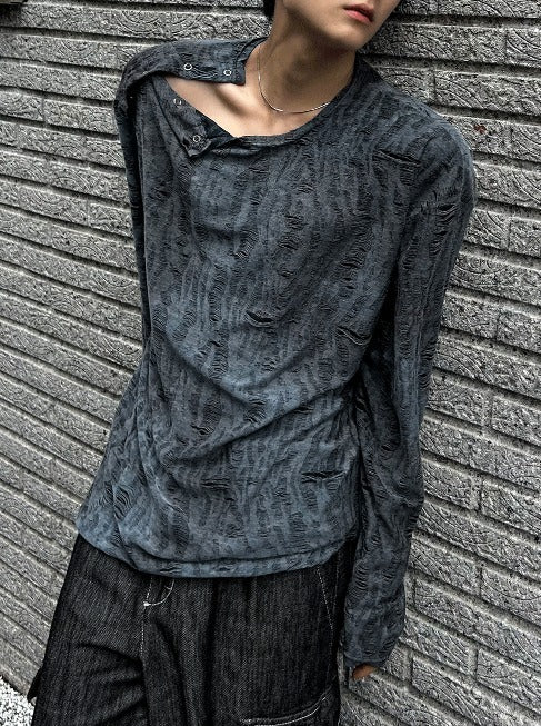 zeneric grunge 4 button long-sleeved t-shirt