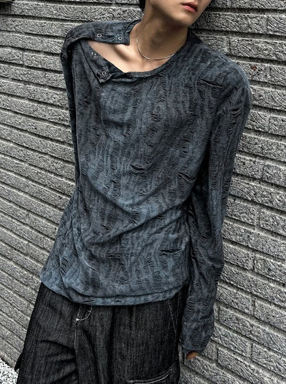 zeneric grunge 4 button long-sleeved t-shirt