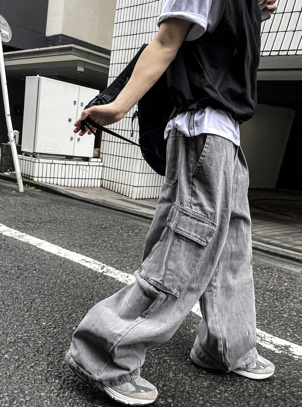 Pigment Balloon stitch Cargo Denim Pants