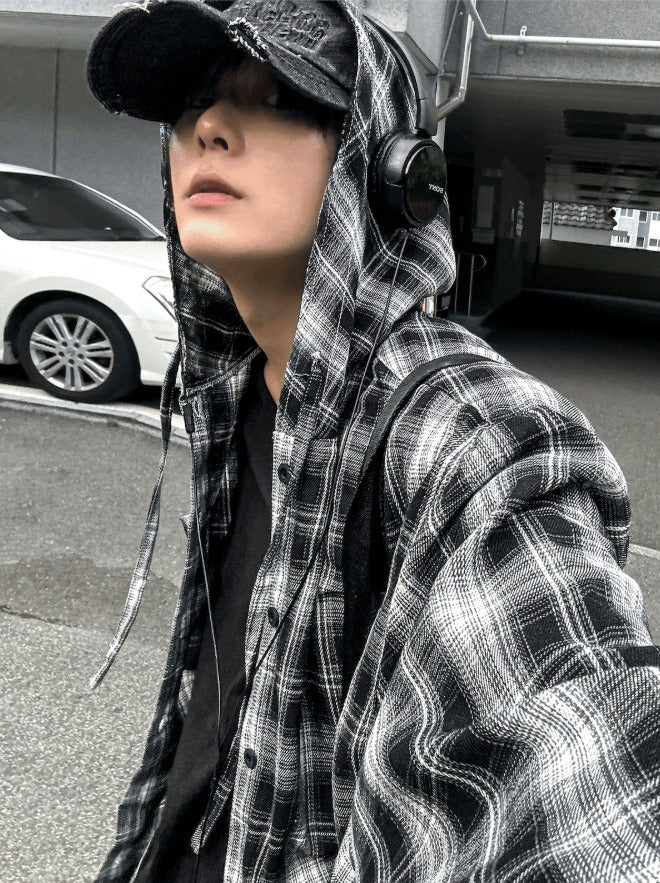 Blissfully Check Hood Shirt
