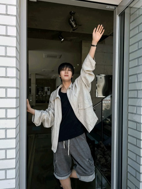Linen Bomber Summer Jacket