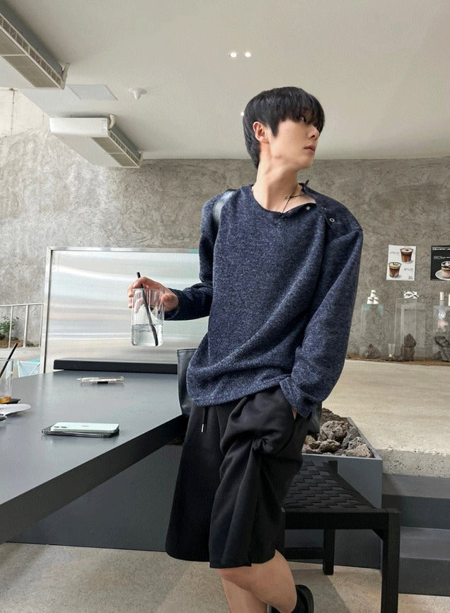 open five button golgi round knit