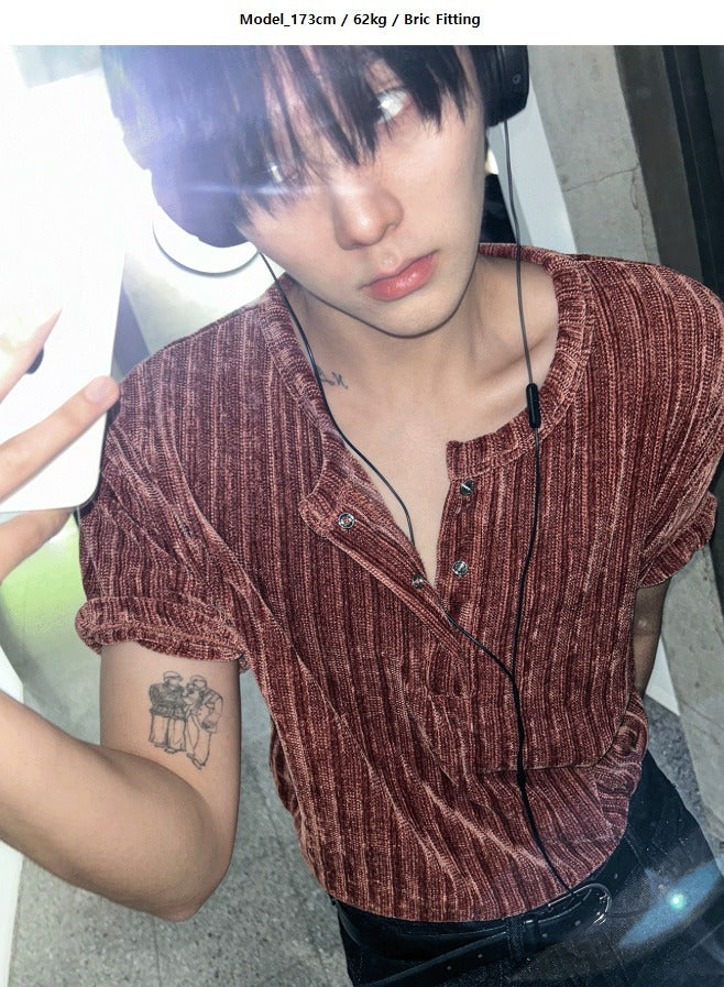 Beloa Golgi Henley Neck Short Sleeve