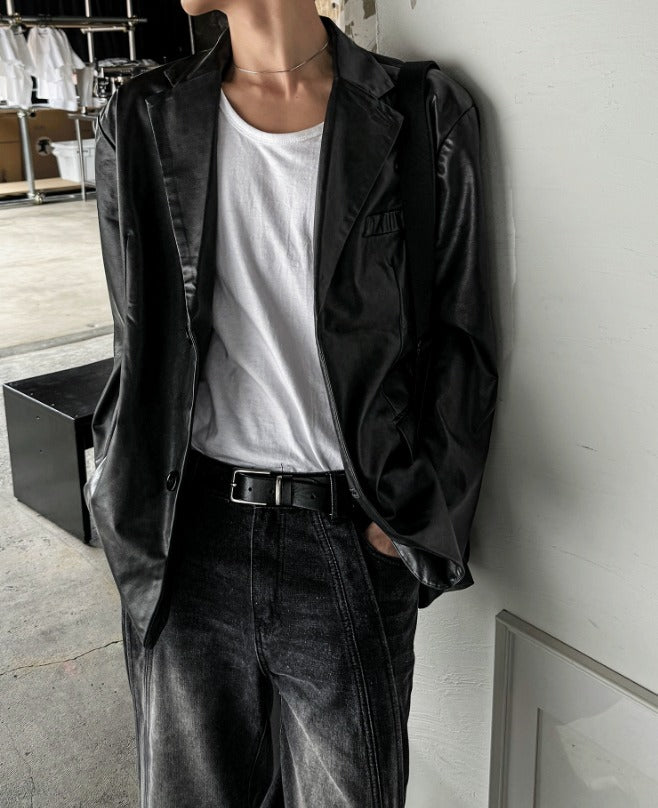 Inout U-neck Silk Long-Sleeved T-shirt