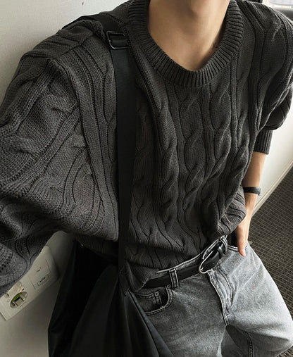 cable cosyharu semi-over knit