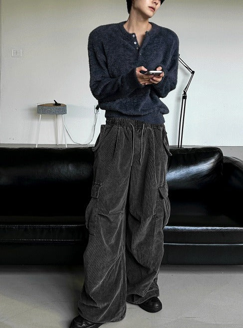 Corduroy Pigment-Dyed Cargo Training Pants