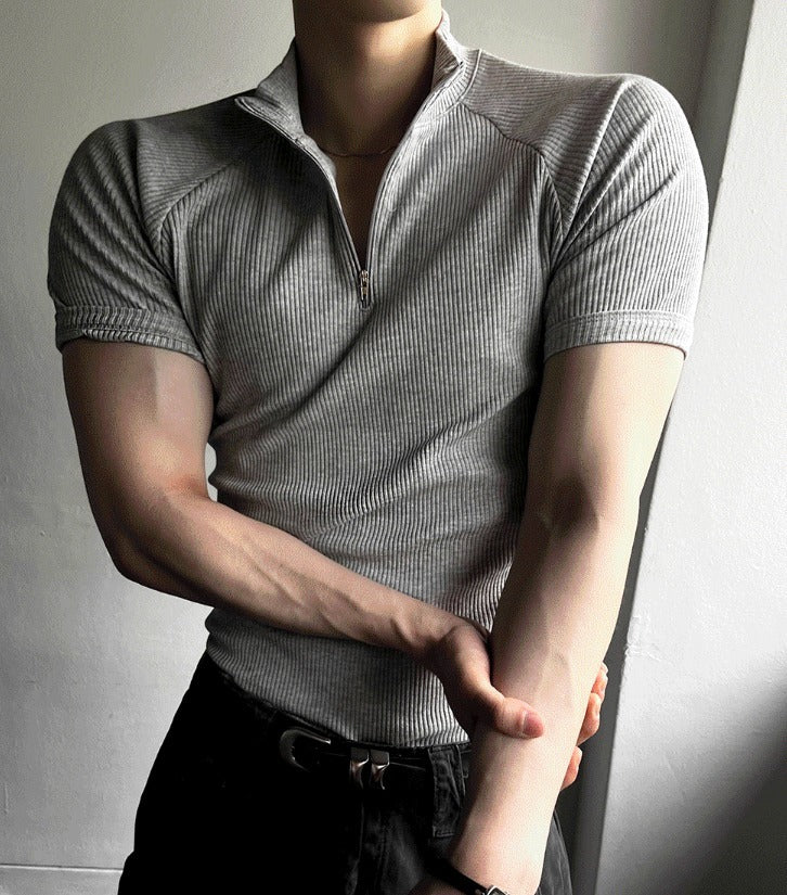 Muscle Fit Half-Zip Short Sleeve Tee