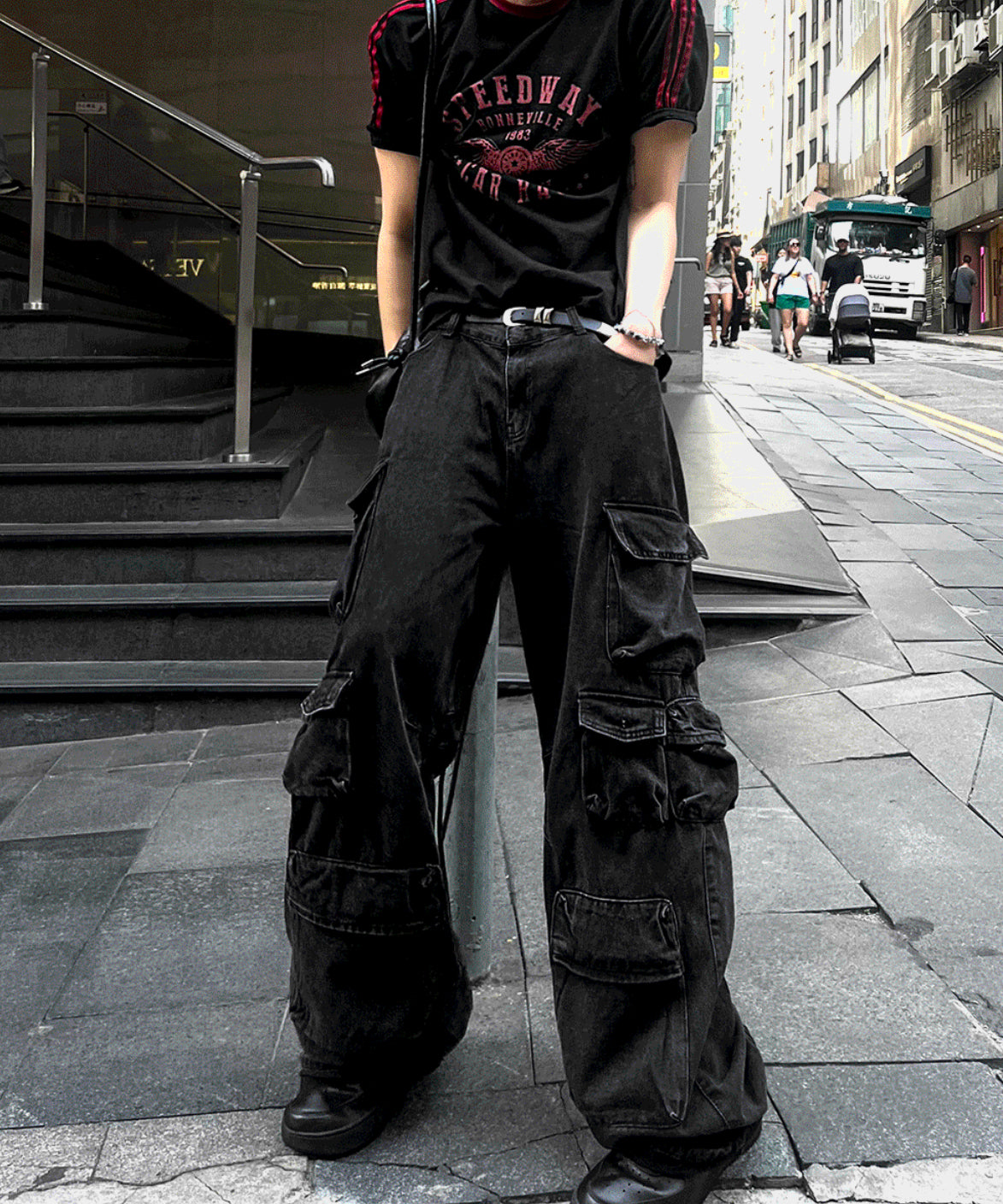 Featherlight Longline Cargo Carpenter Wide Denim