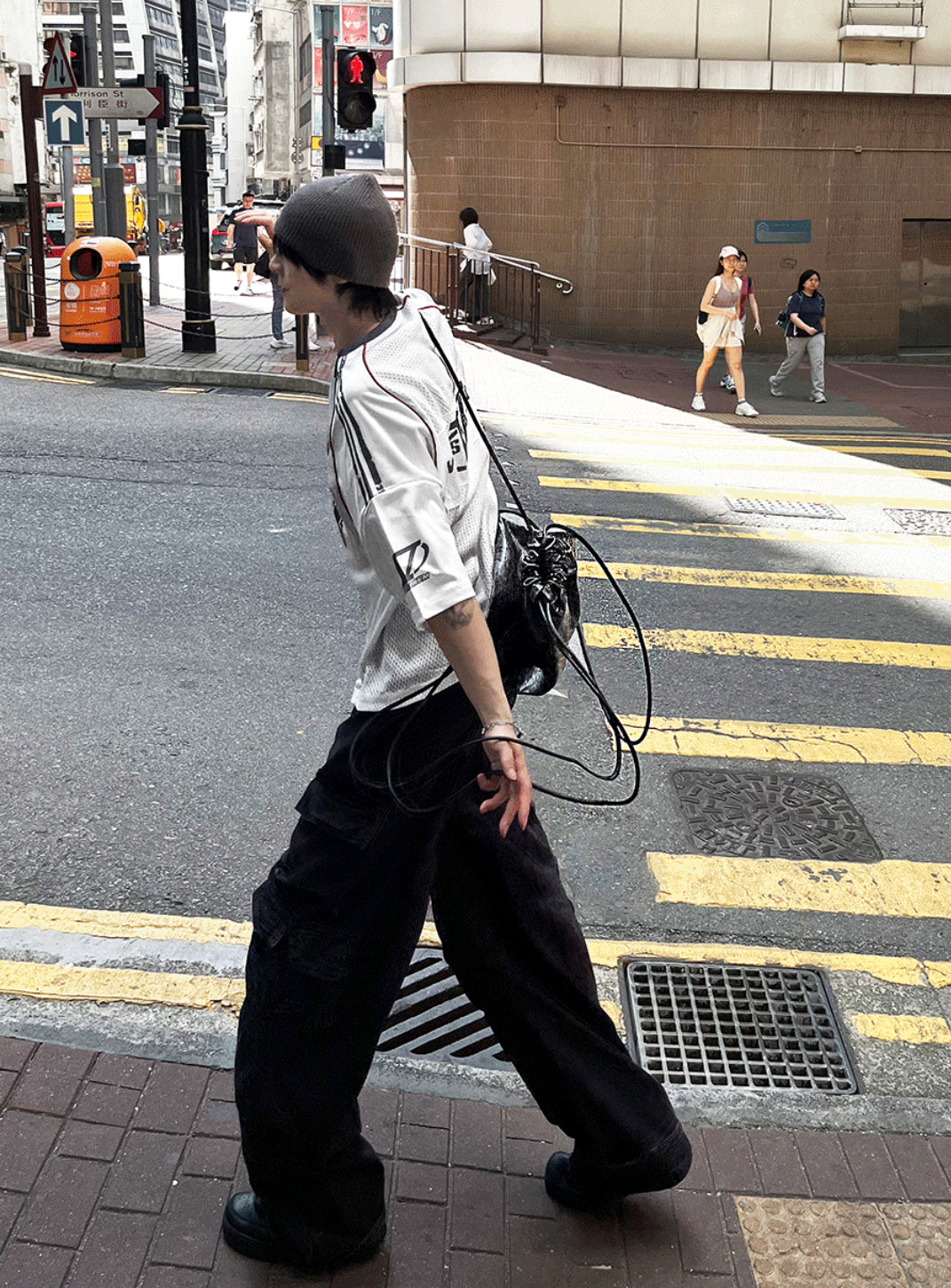 Leather String Patch Bag