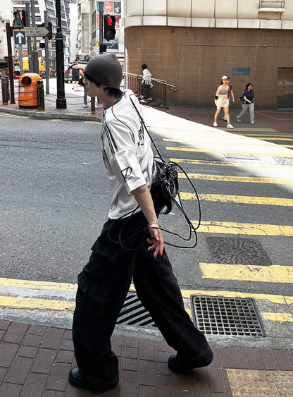 Leather String Patch Bag