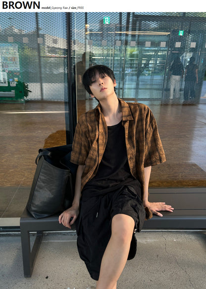 Parun Check Linen Short Sleeve Shirt
