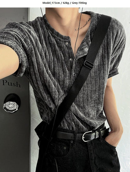 Beloa Golgi Henley Neck Short Sleeve