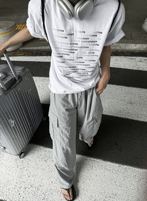 nylon cargo string pants