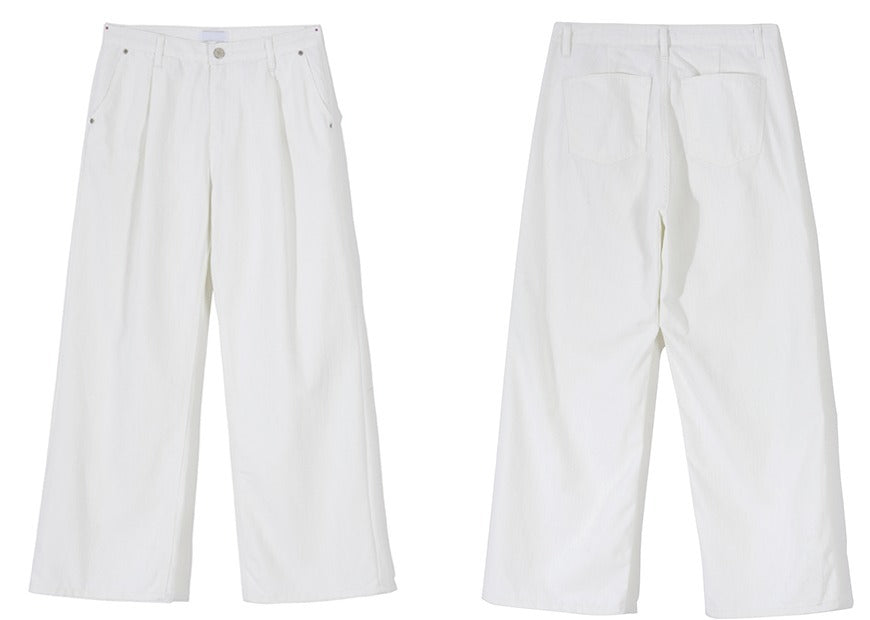 slob white wide denim pants
