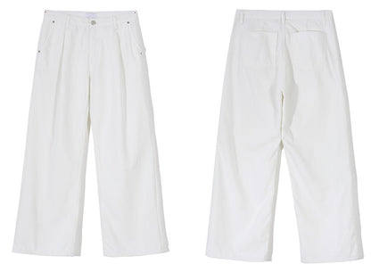 slob white wide denim pants