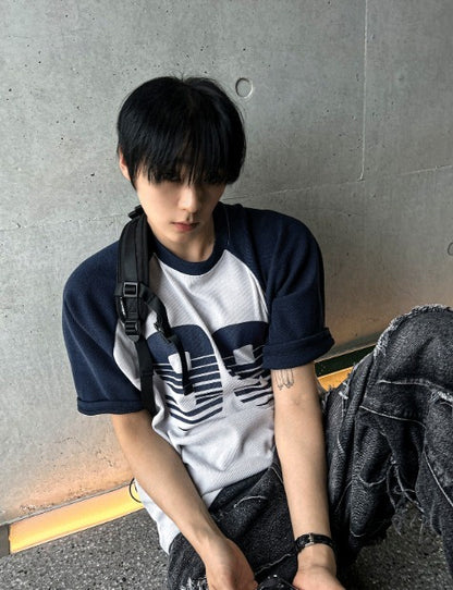 torando cut-off wide denim pants