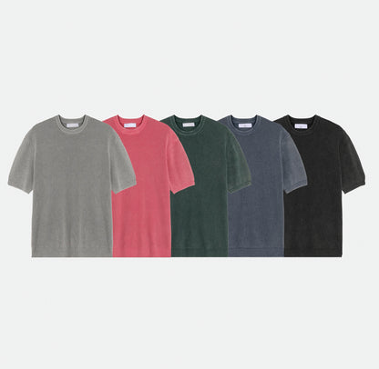 Dominic Pigment Round Neck Short Sleeve Knit