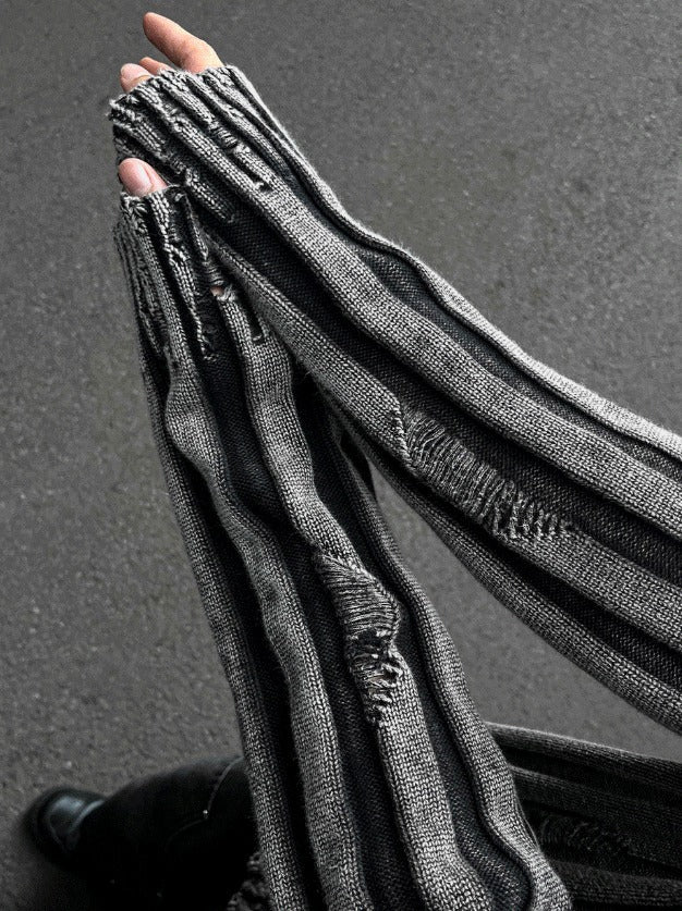 Dying Pigment Wash V-Neck Knitwear
