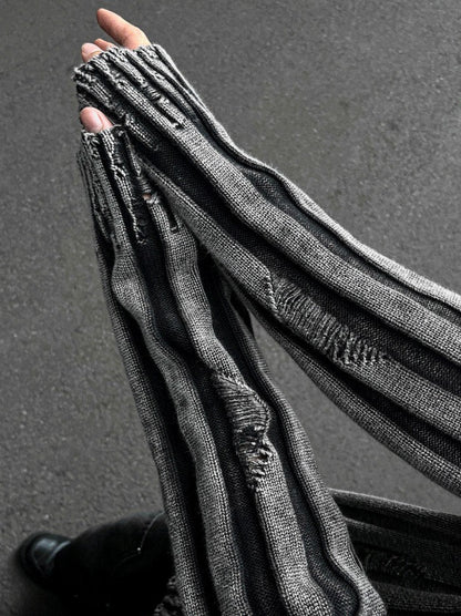 Dying Pigment Wash V-Neck Knitwear