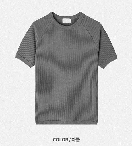 Muscle Fit Round Short-Sleeved Knitwear