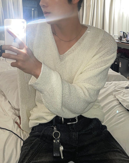 Kberin Linen V-neck knitwear