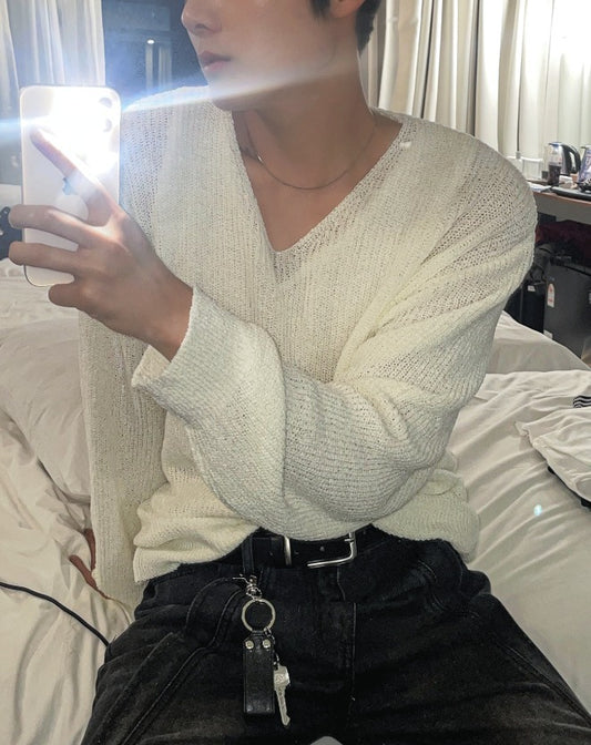 Kberin Linen V-neck knitwear