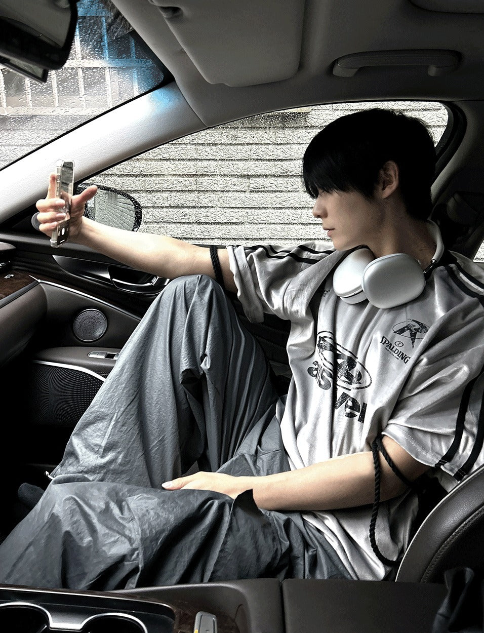 Glossy Wide Gorpcore Nylon Jogger Pants