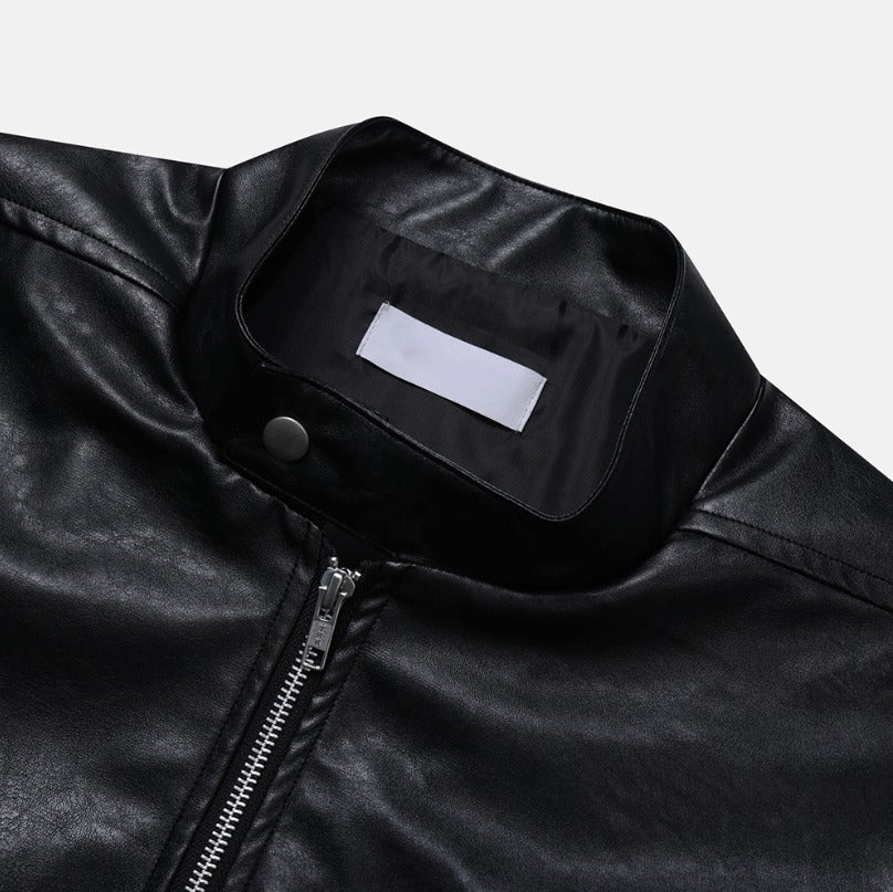 Concrete Crack Leather Jacket
