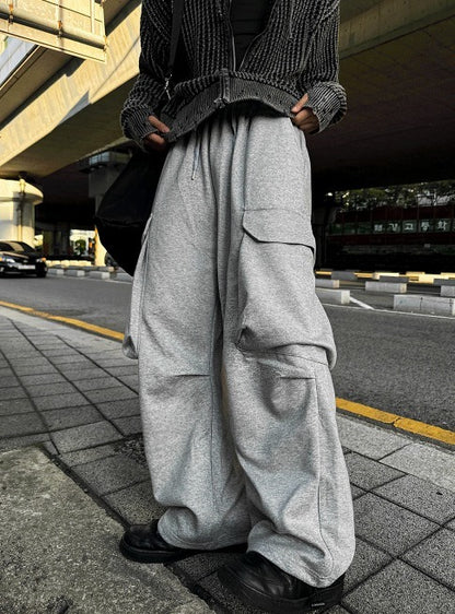 Catrit Cargo Pocket Wide Sweatpants