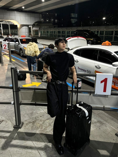 Muscle Fit Half High Neck Short Sleeve T-shirt