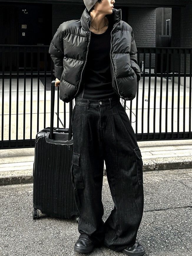 Leather black padded