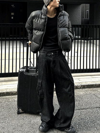 Leather black padded