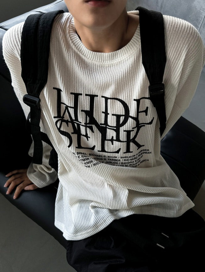 dope lettering knit long-sleeved