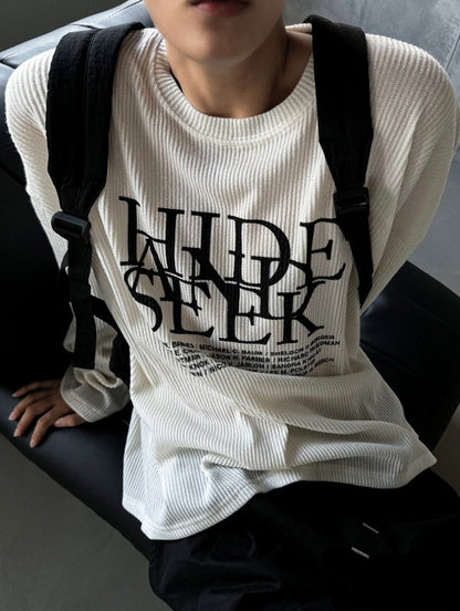 dope lettering knit long-sleeved