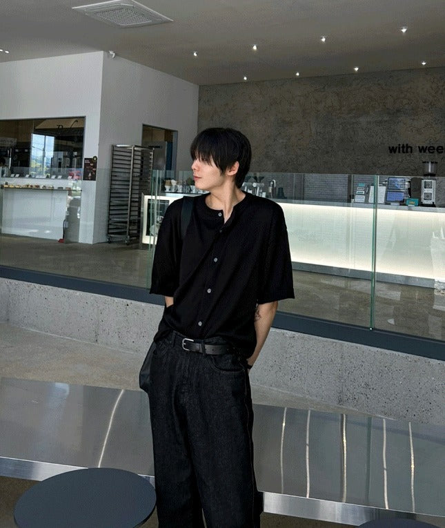 Summer Round-Neck Short Sleeve Cardigan