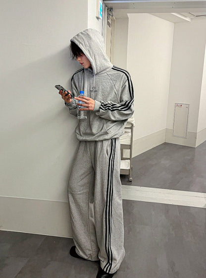 Outside track over hoodie