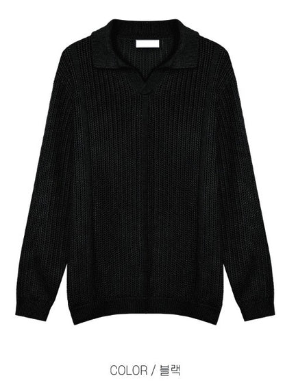 Open Collar Mesh Knit