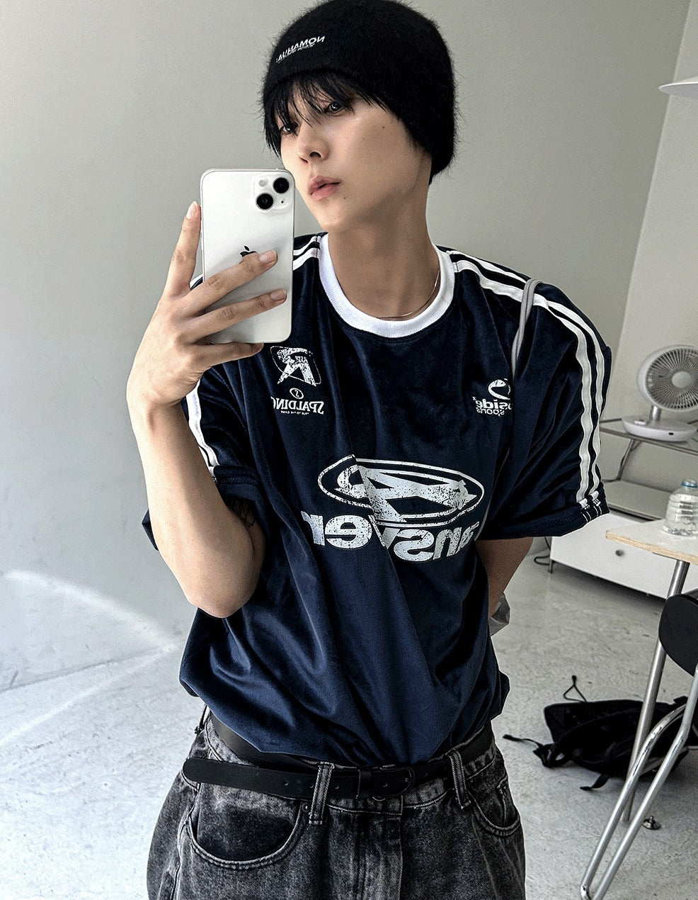 Ferrendy Velvet Track Round Short Sleeve Tee