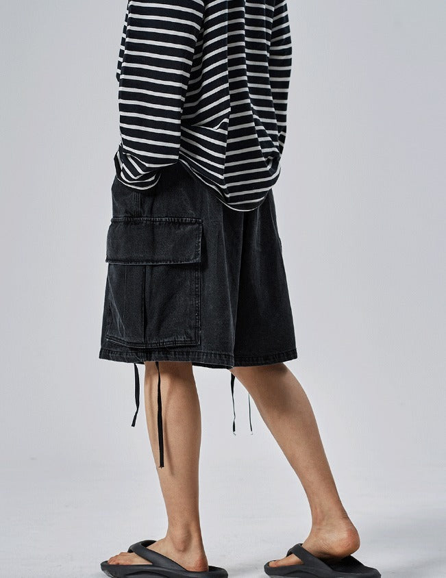 Shallow Stripe Oversized Long Sleeve Tee