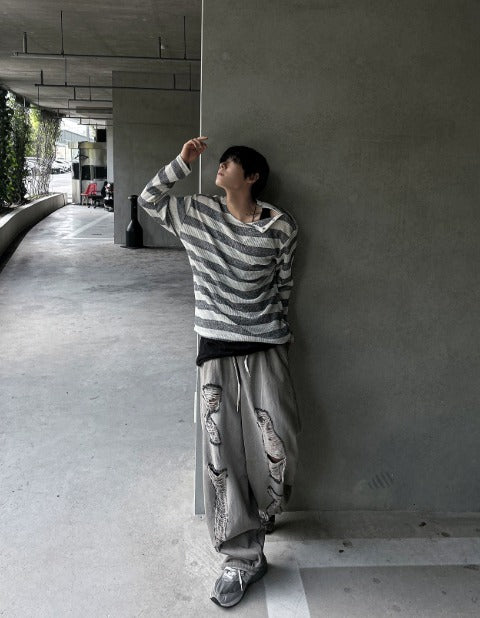 vintage ballon demage denim pants