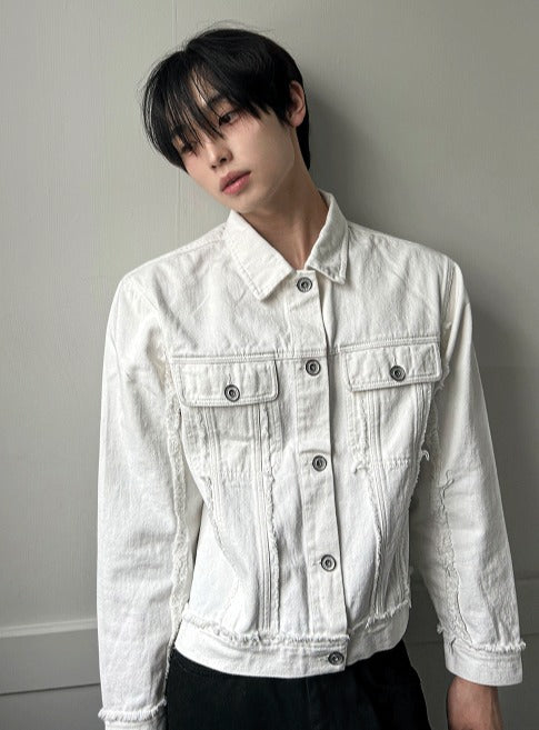 Rough Denim Crop Jacket