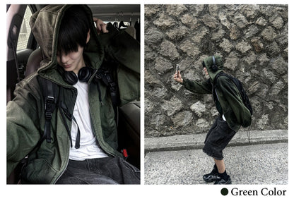 Runderwall Semi-Crop Hoodie Zip-Up