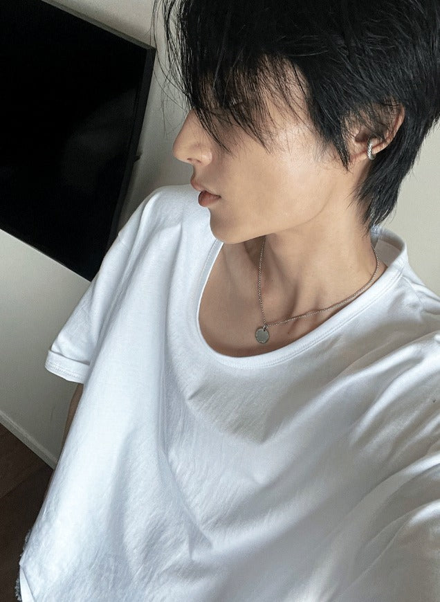 shaping round semi-wige short-sleeved T-shirt