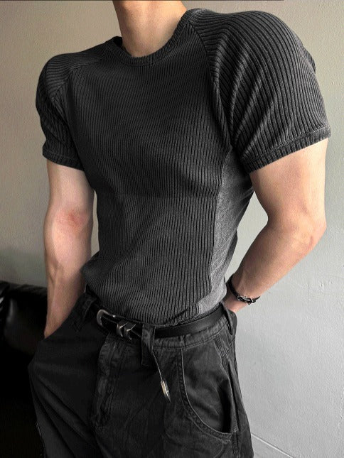 Pigment Muscle Fit Short Sleeve Knit