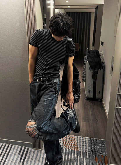 Summer Distressed Denim Pants