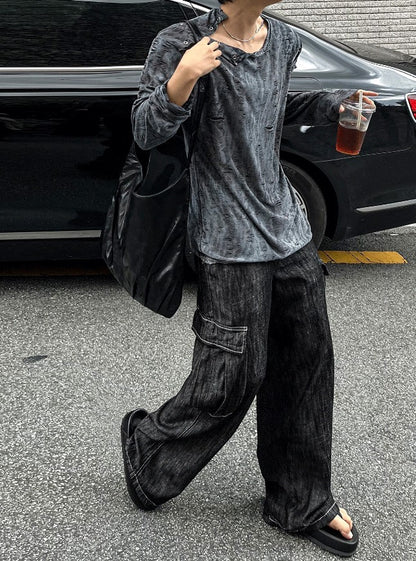 City Pub Cargo Banding Denim Pants