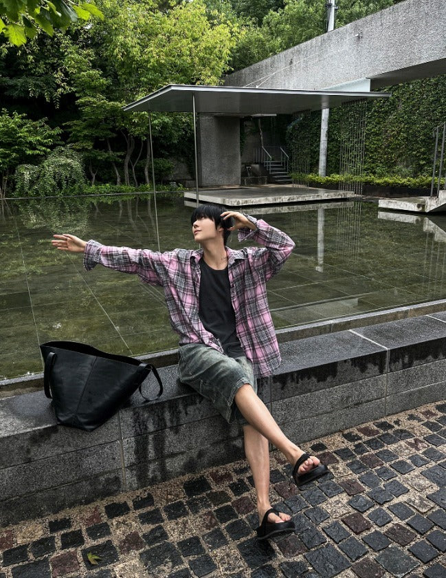 summer check board cutting shirts